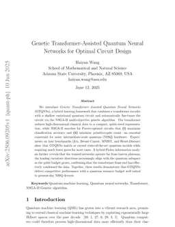 Genetic Transformer-Assisted Quantum Neural Networks for Optimal Circuit Design