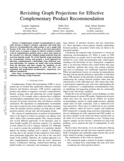 Revisiting Graph Projections for Effective Complementary Product Recommendation
