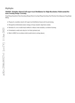 MSSDF: Modality-Shared Self-supervised Distillation for High-Resolution Multi-modal Remote Sensing Image Learning