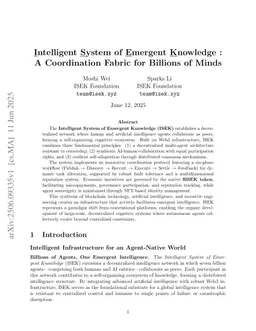 Intelligent System of Emergent Knowledge: A Coordination Fabric for Billions of Minds