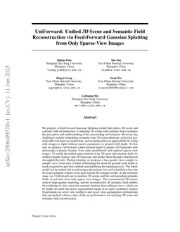UniForward: Unified 3D Scene and Semantic Field Reconstruction via Feed-Forward Gaussian Splatting from Only Sparse-View Images