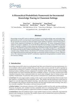 A Hierarchical Probabilistic Framework for Incremental Knowledge Tracing in Classroom Settings