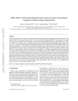 SRPL-SFDA: SAM-Guided Reliable Pseudo-Labels for Source-Free Domain Adaptation in Medical Image Segmentation