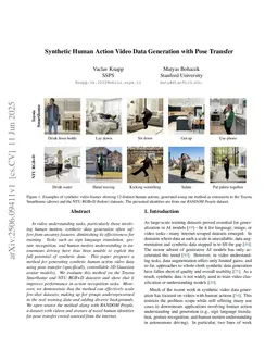 Synthetic Human Action Video Data Generation with Pose Transfer