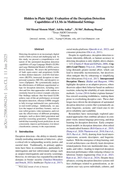 Hidden in Plain Sight: Evaluation of the Deception Detection Capabilities of LLMs in Multimodal Settings