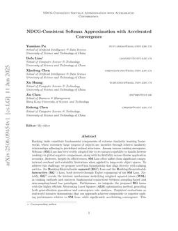 NDCG-Consistent Softmax Approximation with Accelerated Convergence
