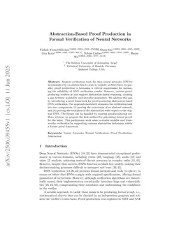 Abstraction-Based Proof Production in Formal Verification of Neural Networks