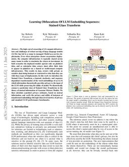 Learning Obfuscations Of LLM Embedding Sequences: Stained Glass Transform