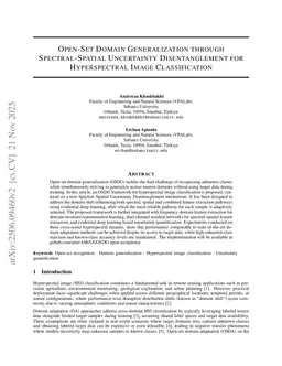 Open-Set Domain Generalization through Spectral-Spatial Uncertainty Disentanglement for Hyperspectral Image Classification