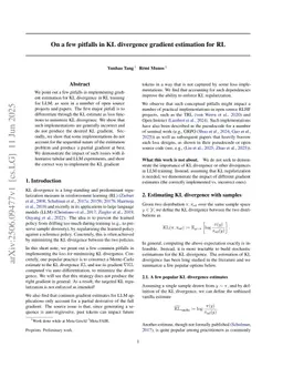 On a few pitfalls in KL divergence gradient estimation for RL