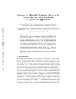 Advances on Affordable Hardware Platforms for Human Demonstration Acquisition in Agricultural Applications