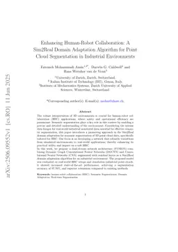 Enhancing Human-Robot Collaboration: A Sim2Real Domain Adaptation Algorithm for Point Cloud Segmentation in Industrial Environments