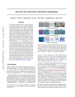 The Four Color Theorem for Cell Instance Segmentation