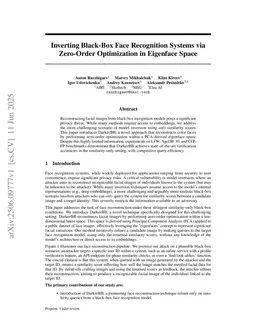 Inverting Black-Box Face Recognition Systems via Zero-Order Optimization in Eigenface Space