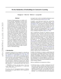 On the Similarities of Embeddings in Contrastive Learning