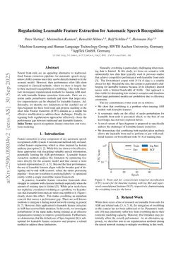 Regularizing Learnable Feature Extraction for Automatic Speech Recognition