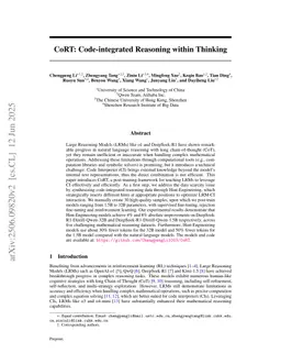 CoRT: Code-integrated Reasoning within Thinking