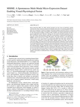 MMME: A Spontaneous Multi-Modal Micro-Expression Dataset Enabling Visual-Physiological Fusion