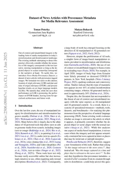 Dataset of News Articles with Provenance Metadata for Media Relevance Assessment