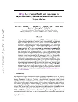 Leveraging Depth and Language for Open-Vocabulary Domain-Generalized Semantic Segmentation
