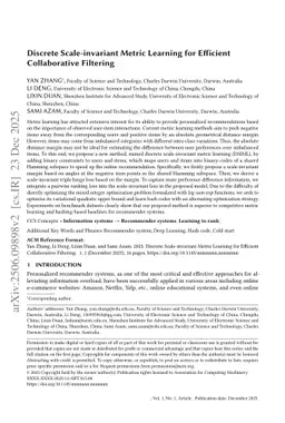 Discrete Scale-invariant Metric Learning for Efficient Collaborative Filtering