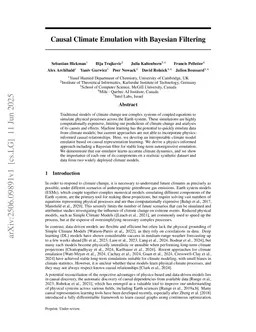 Causal Climate Emulation with Bayesian Filtering