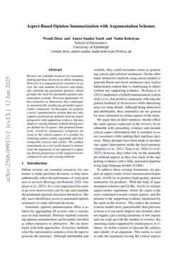 Aspect-Based Opinion Summarization with Argumentation Schemes