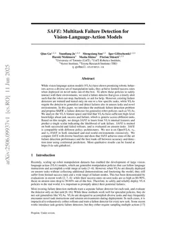 SAFE: Multitask Failure Detection for Vision-Language-Action Models