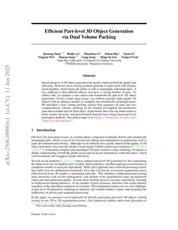 Efficient Part-level 3D Object Generation via Dual Volume Packing