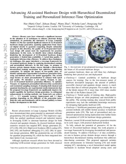 Advancing AI-assisted Hardware Design with Hierarchical Decentralized Training and Personalized Inference-Time Optimization