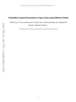 Probabilistic Spatial Interpolation of Sparse Data using Diffusion Models