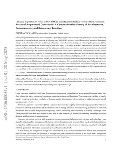 Retrieval-Augmented Generation: A Comprehensive Survey of Architectures, Enhancements, and Robustness Frontiers