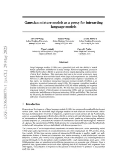Gaussian mixture models as a proxy for interacting language models