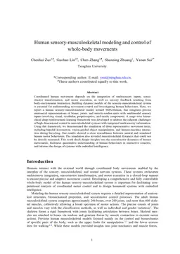 Human sensory-musculoskeletal modeling and control of whole-body movements