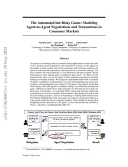 The Automated but Risky Game: Modeling and Benchmarking Agent-to-Agent Negotiations and Transactions in Consumer Markets