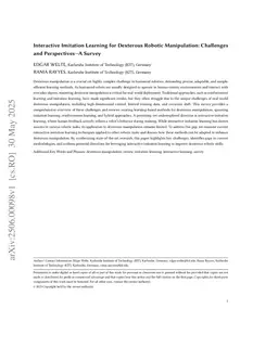 Interactive Imitation Learning for Dexterous Robotic Manipulation: Challenges and Perspectives -- A Survey