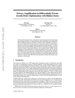 Privacy Amplification in Differentially Private Zeroth-Order Optimization with Hidden States