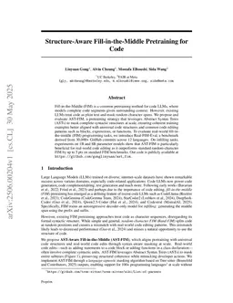 Structure-Aware Fill-in-the-Middle Pretraining for Code