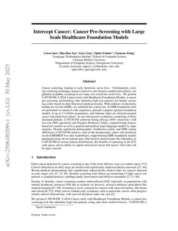 Intercept Cancer: Cancer Pre-Screening with Large Scale Healthcare Foundation Models