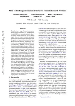 MIR: Methodology Inspiration Retrieval for Scientific Research Problems