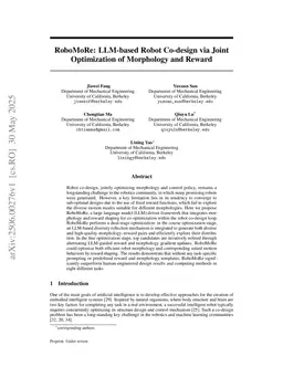 RoboMoRe: LLM-based Robot Co-design via Joint Optimization of Morphology and Reward