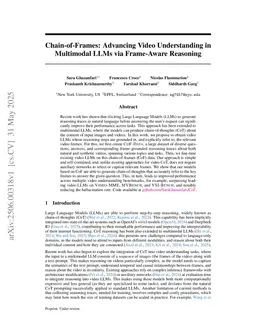 Chain-of-Frames: Advancing Video Understanding in Multimodal LLMs via Frame-Aware Reasoning
