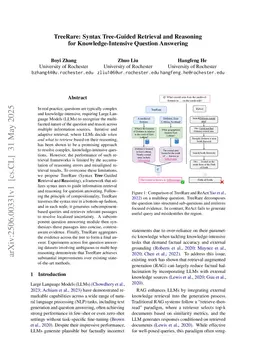 TreeRare: Syntax Tree-Guided Retrieval and Reasoning for Knowledge-Intensive Question Answering