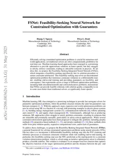 FSNet: Feasibility-Seeking Neural Network for Constrained Optimization with Guarantees