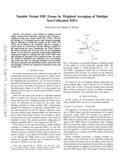Tunable Virtual IMU Frame by Weighted Averaging of Multiple Non-Collocated IMUs