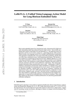 LoHoVLA: A Unified Vision-Language-Action Model for Long-Horizon Embodied Tasks