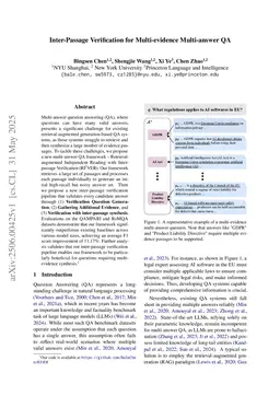 Inter-Passage Verification for Multi-evidence Multi-answer QA