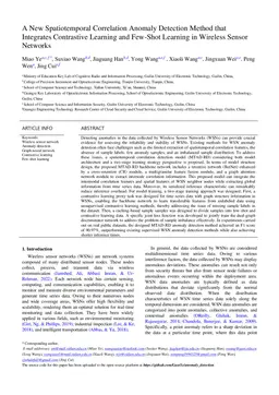 A New Spatiotemporal Correlation Anomaly Detection Method that Integrates Contrastive Learning and Few-Shot Learning in Wireless Sensor Networks