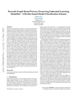 Towards Graph-Based Privacy-Preserving Federated Learning: ModelNet -- A ResNet-based Model Classification Dataset