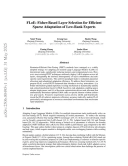 FLoE: Fisher-Based Layer Selection for Efficient Sparse Adaptation of Low-Rank Experts
